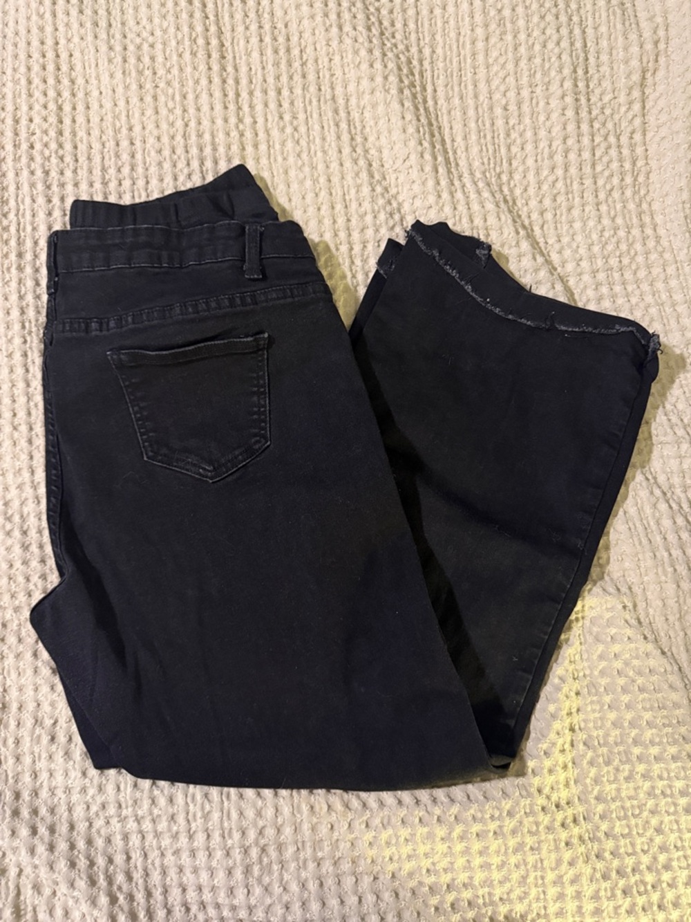 Wide Leg Maternity Black High-Waist Stretch Jeans